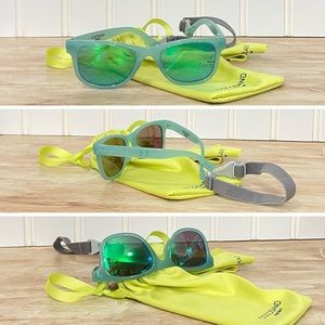 Baby Toddler 0-24 Months Sunglasses UVA UVB Strap Mirrored Aqua Eye Protection